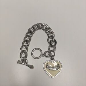 Juicy Couture Silver Heart Charm Bracelet